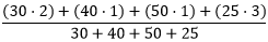 Weighted mean of areas